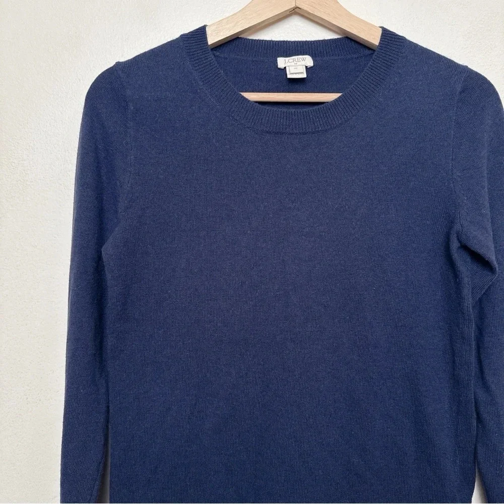 J.crew Womens Xsmall Crew Neck Navy Wool Teddie Sweater